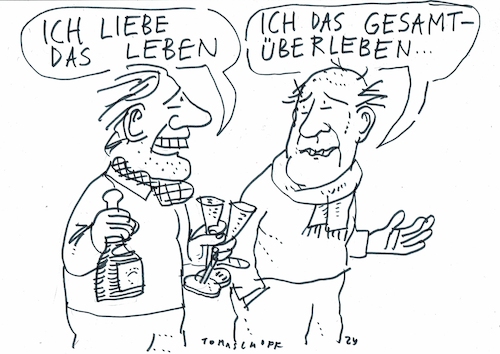 Cartoon: Überleben (medium) by Jan Tomaschoff tagged überleben,krebs,statistik,überleben,krebs,statistik