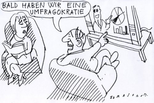 Cartoon: Umfragen (medium) by Jan Tomaschoff tagged umfragen,demoskopie