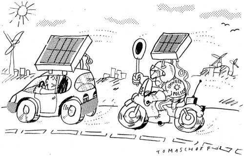 Cartoon: Umwelt (medium) by Jan Tomaschoff tagged umwelt,polizei,solar,energie,alternative