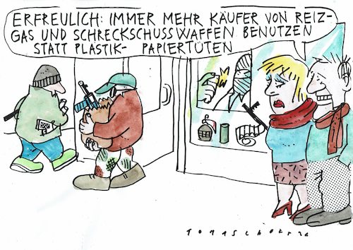 Cartoon: umweltbewusst (medium) by Jan Tomaschoff tagged verpackung,umwelt,waffen,verpackung,umwelt,waffen