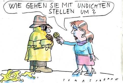 Cartoon: undicht (medium) by Jan Tomaschoff tagged geheimdienste,indiskretion,geheimdienste,indiskretion