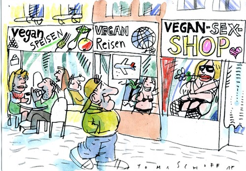 Cartoon: vegan leben (medium) by Jan Tomaschoff tagged vegan,vegan