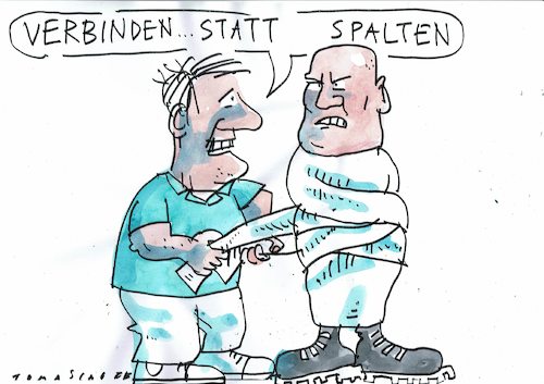 Cartoon: verbinden (medium) by Jan Tomaschoff tagged populisten,neonazis,glatzen,populisten,neonazis,glatzen