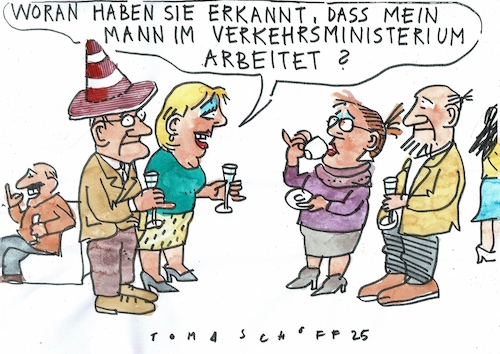 Cartoon: Verkehrsministerium (medium) by Jan Tomaschoff tagged verkehr,infrastruktur,baustellen,verkehr,infrastruktur,baustellen