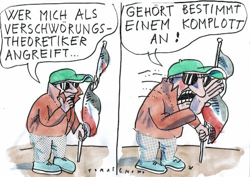 Cartoon: Verschwörung (medium) by Jan Tomaschoff tagged verschwörungstheorien,verschwörungstheorien