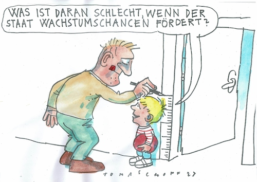 Cartoon: Wachstum (medium) by Jan Tomaschoff tagged wachstum,wirtschaft,kind,wachstum,wirtschaft,kind