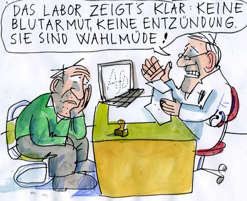 Cartoon: Wahlmüdigkeit (medium) by Jan Tomaschoff tagged nichtwähler,nichtwähler
