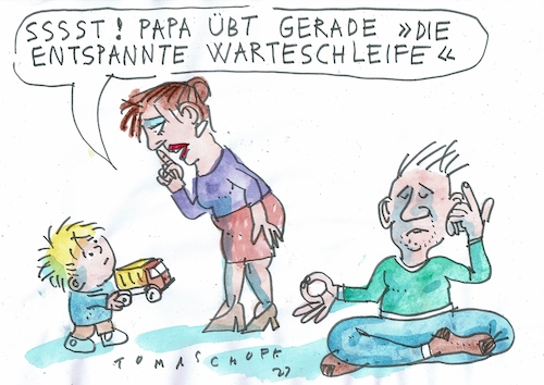 Cartoon: Warteschleife (medium) by Jan Tomaschoff tagged telefon,warteschleife,stress,telefon,warteschleife,stress