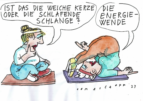 Cartoon: Wende (medium) by Jan Tomaschoff tagged erneuerbare,energie,energiewende,wind,sonne,biogas,erneuerbare,energie,energiewende,wind,sonne,biogas