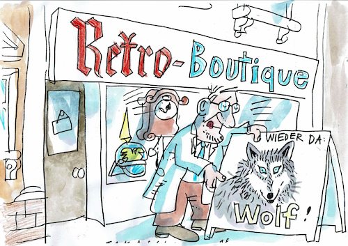 Cartoon: Wolf (medium) by Jan Tomaschoff tagged wolf,natur,retro,wolf,natur,retro