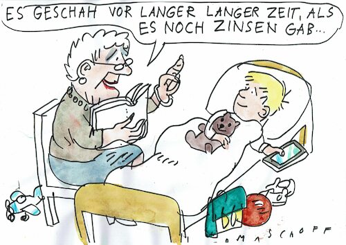 Cartoon: Zinsen (medium) by Jan Tomaschoff tagged niedrigzinsen,niedrigzinsen