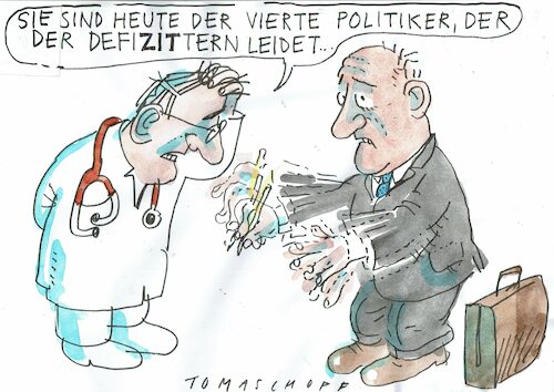 Cartoon: Zittern (medium) by Jan Tomaschoff tagged staatsschulden,defizit,staatsschulden,defizit