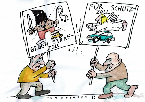 Cartoon: Zoll (medium) by Jan Tomaschoff tagged autos,china,zoll,export,import,autos,china,zoll,export,import