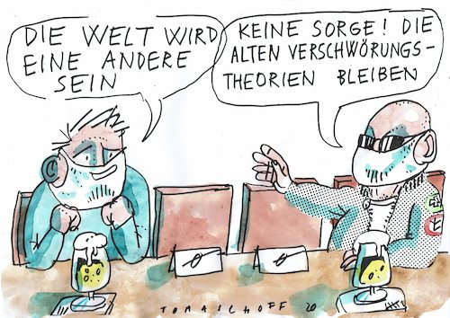 Cartoon: Zukunft (medium) by Jan Tomaschoff tagged corona,verschwörungstheorien,corona,verschwörungstheorien