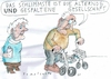 Cartoon: Gesellschaft (small) by Jan Tomaschoff tagged alter,demografie,gesellschaft,spaltung