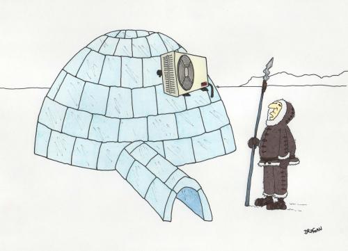 Cartoon: eskimo (medium) by draganm tagged eskimo,igloo,climate,change
