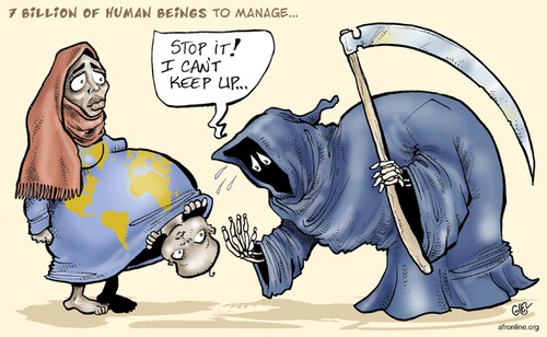Cartoon: 7 Billion of Human Beings (medium) by Damien Glez tagged beings,human,billion
