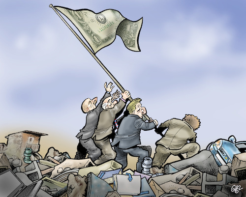 Cartoon: Currency war (medium) by Damien Glez tagged currency,war,money,dollar,currency,war,money,dollar