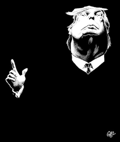 Cartoon: Donald Trump (medium) by Damien Glez tagged donald,trump,united,states,america,president,donald,trump,united,states,america,president