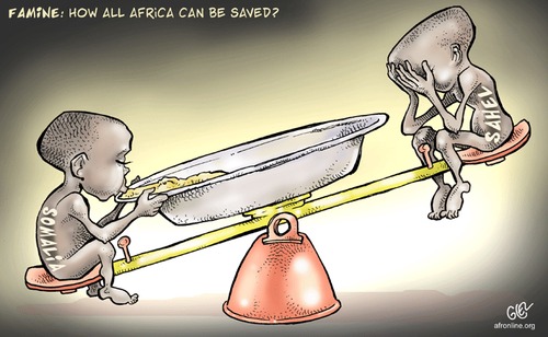 Cartoon: Famine (medium) by Damien Glez tagged famine,starvation,africa,sahel,somalia