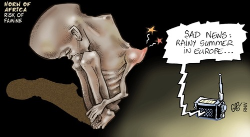 Cartoon: Horn of Africa (medium) by Damien Glez tagged horn,of,africa,risk,famine