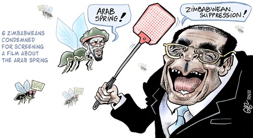 Cartoon: Zimbabwe (medium) by Damien Glez tagged spring,arabian,mugabe,zimbabwe
