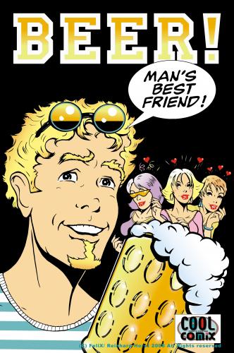 Cartoon: Comic Poster Beer-Bier (medium) by FeliXfromAC tagged beer,bier,trinken,man,mann,girl,girls,saufen,drink,felix,alias,reinhard,horst,cool,comix,cartoon,aachen,design,line,woman,frau,stockart