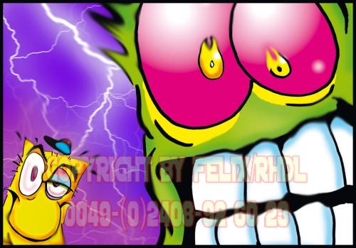 Cartoon: Felix Presents ARRRRRGGGHHHH! (medium) by FeliXfromAC tagged reinhard,horst,design,line,face,gesicht,entsetzen,horror,halloween,action,blitz,lightening,poster,stockart,comic,illustration