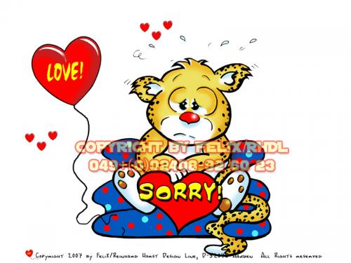 Cartoon: Lovecrazy Leo-Sorrrrrrrrrrrrrrry (medium) by FeliXfromAC tagged leo,love,tiere,lovecrazy,character,design,handy,wallpaper,leopard,gitarre,gesang,comic,comix,cartoon,felix,alias,reinhard,horst