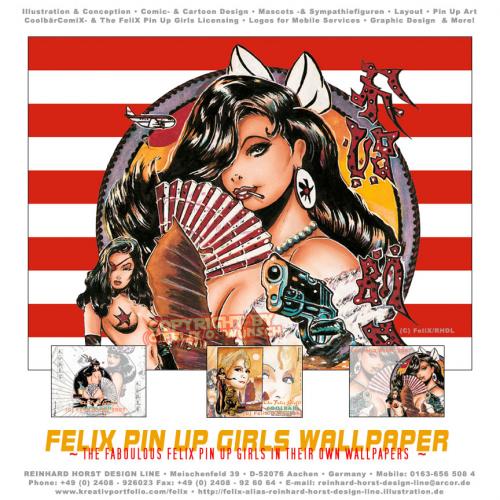 Cartoon: The FeliX Pin Up Girls (medium) by FeliXfromAC tagged pin,up,wallpaper,stockart,bad,girl,frau,woman,glamour,erotic,poster,50th,felix,alias,reinhard,horst