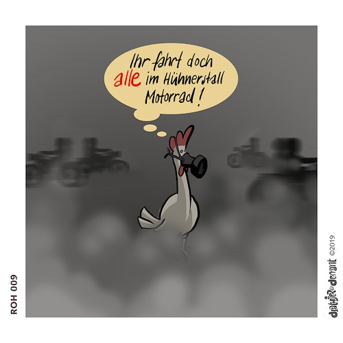 Cartoon: Alle (medium) by Jo Drathjer tagged umweltsau,wdr,hühnerstall,oma,motorrad,kinderchor,kotau