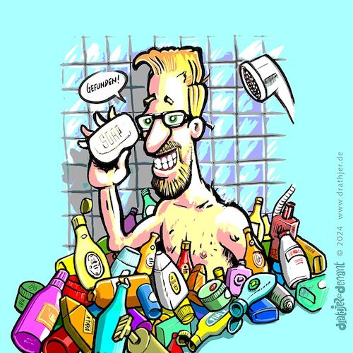 Cartoon: Soap Opera (medium) by Jo Drathjer tagged plastik,kunststoff,recycling,müll,nachhaltigkeit,backtonature
