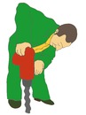 Cartoon: drillmueller (small) by herrmueller tagged mueller,drilling,working,man,hilti,bohren,anzug,mann,arbeiter,passion