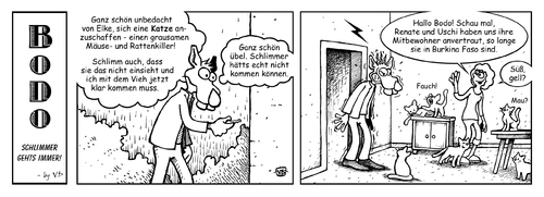 Cartoon: BODO - Schlimmer gehts immer (medium) by volkertoons tagged volkertoons,cartoon,comic,strip,bodo,ratte,rat,katze,katzen,cat,cats,angst,fear,phobie,phobia