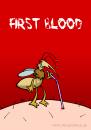Cartoon: First Blood - Die Karte! (small) by volkertoons tagged volkertoons,cartoon,humor,lustig,mücke,midge,moskito,mosquito,blut,blood,blutsauger,sucker,strohhalm,rot,red,rambo,movie,film,kino,blockbuster,stallone