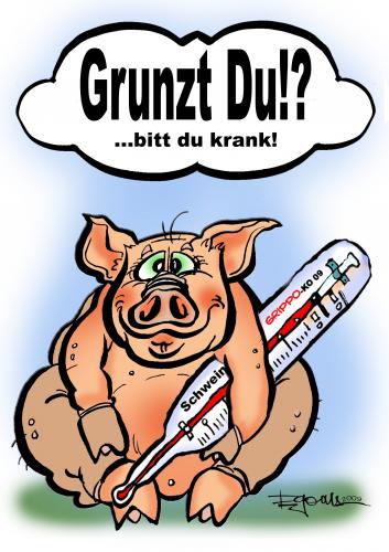 Cartoon: Grunzerei (medium) by cartoonist_egon tagged schweinegrippe,iii