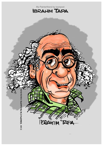 Cartoon: Ibrahim Tapa Nr 2 coloreted (medium) by cartoonist_egon tagged tapa,caricatura,painter,karikaturist