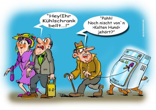 Cartoon: Kalter Hund (medium) by cartoonist_egon tagged hund,gassi,kühlschrank