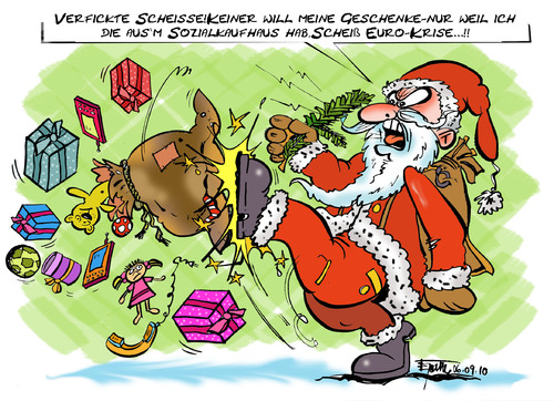Cartoon: Weihnachten II 2011 (medium) by cartoonist_egon tagged arbeit,job,weihnachten,sozailkaufhaus