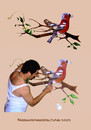Cartoon: Beim malen... (small) by cartoonist_egon tagged fassadenbemalung vögel naturdesign
