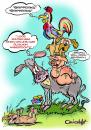 Cartoon: Bremer Stadtmusikanten (small) by cartoonist_egon tagged schweine grippe esel hahn hund