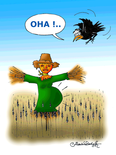 Cartoon: Scarecrow (medium) by halisdokgoz tagged scarecrow,dokgoz