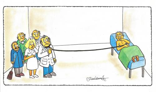 Cartoon: the distance between doctor and (medium) by halisdokgoz tagged the,distance,between,doctor,and,patient,halis,dokgoz