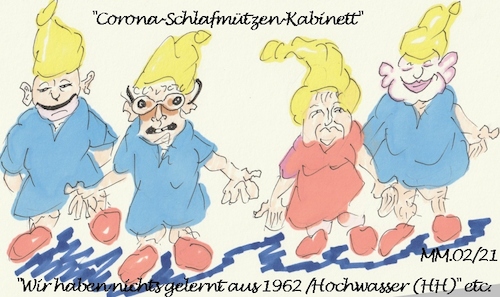 Cartoon: CORONA (medium) by quadenulle tagged katastrophenschutz,merkel,kabinett,corona,pandemie,politik