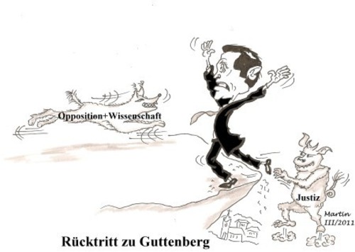 Cartoon: Rücktritt zu Guttenberg (medium) by quadenulle tagged cartoon