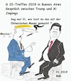 Cartoon: G 20- Treffen 2018 (small) by quadenulle tagged trump,mauer,chinesiche,xi,jinpings,20,buenos,aires,2018,mexico,immigration