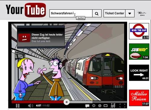 Cartoon: Your Tube (medium) by Tricomix tagged yourtube,your,tube,youtube,mind,the,gap,subway,look,right,schwarzfahren,ubahn,ticket,center,bahnhof,stadtion,bahngleis,london