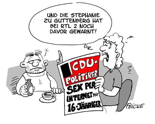 Cartoon: Stephanie hat gewarnt (medium) by Wunschcartoon tagged ruecktritt,politik,boetticher,von,skandal,cdu