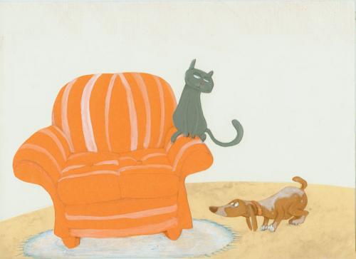 Cartoon: sofas (medium) by diebiene tagged hunde,und,katzen