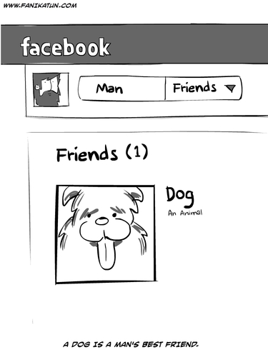 Cartoon: Man and Dog (medium) by Ahmedfani tagged facebook,dog